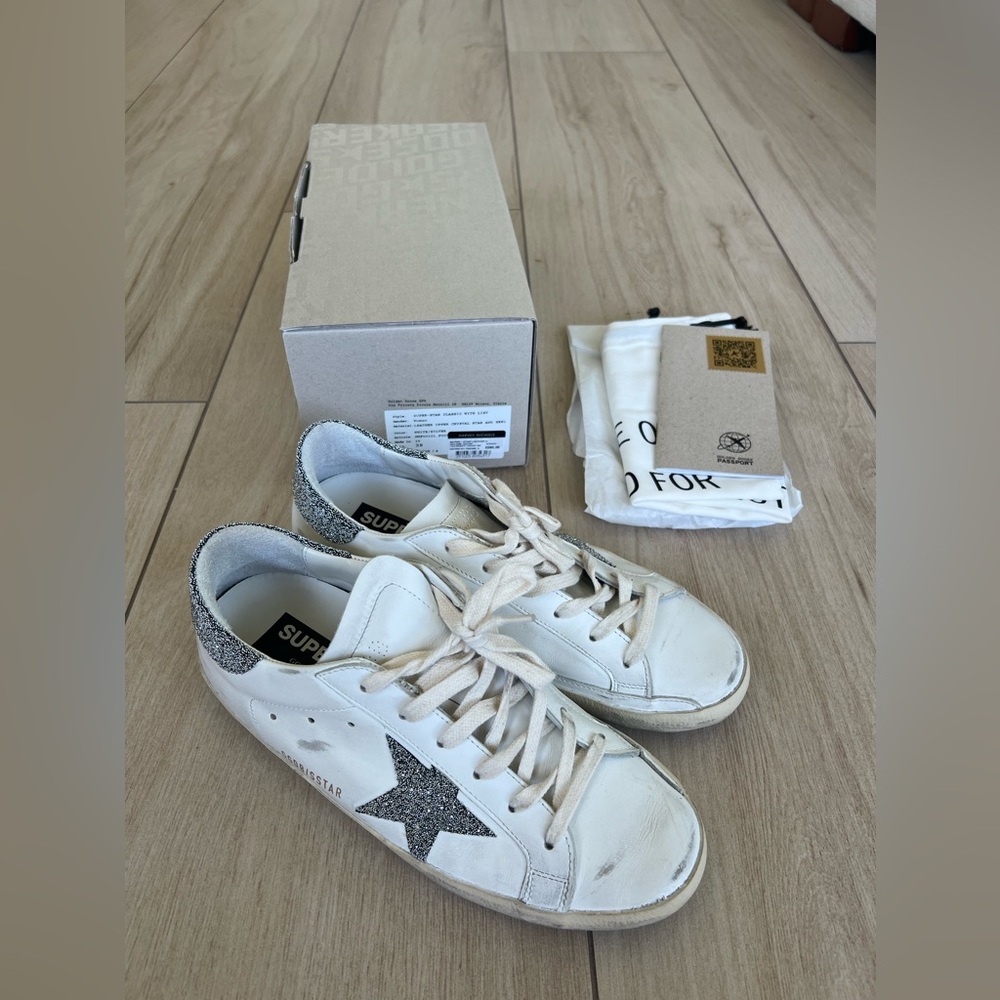 Golden Goose Crystal Star and heel Superstars